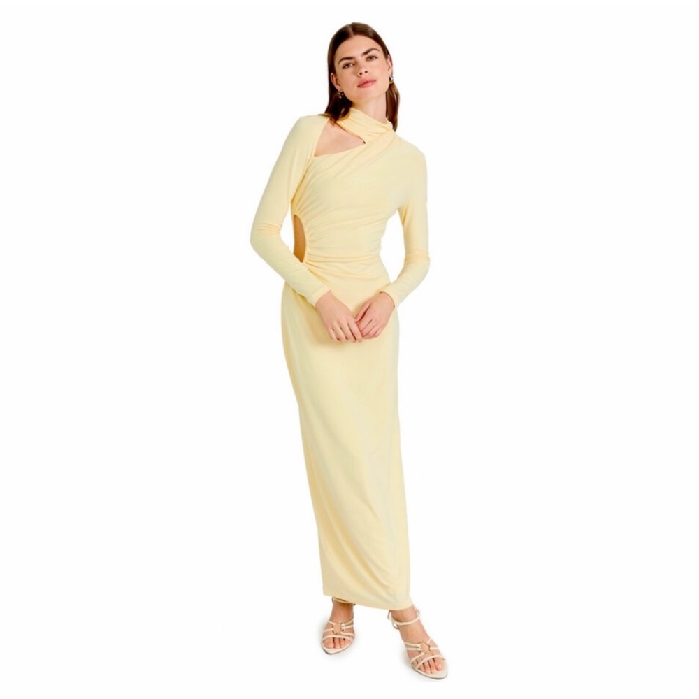 significant other liana cut out dress in butter yellow